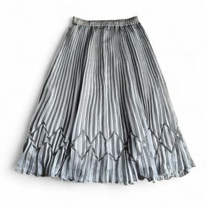 Komarov Silver A-Line Pleated Skirt